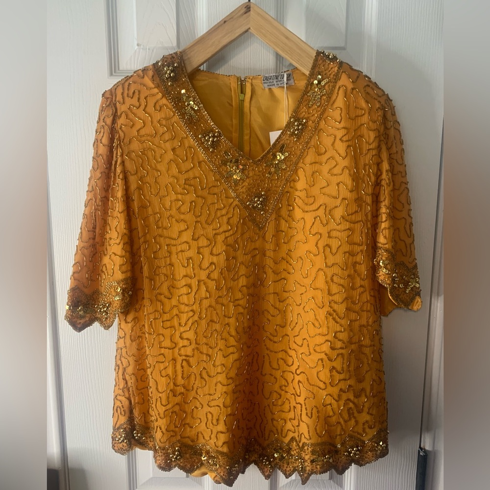 Vintage Creative Touch Sequence Blouse - image 1